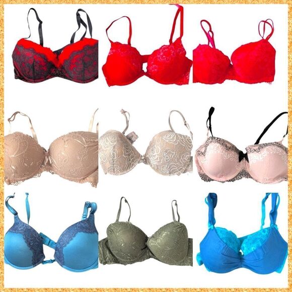 Large lot of women's padded push up bras size 36C - Picture 1 of 12